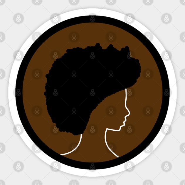 Silhouette of proud African American woman with natural hair. Sticker by YourGoods